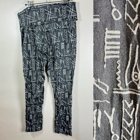 Bitte Kai Rand Women’s Leggings XL Stretch Black Gray Foldover Lagenlook Danish - Picture 1 of 9